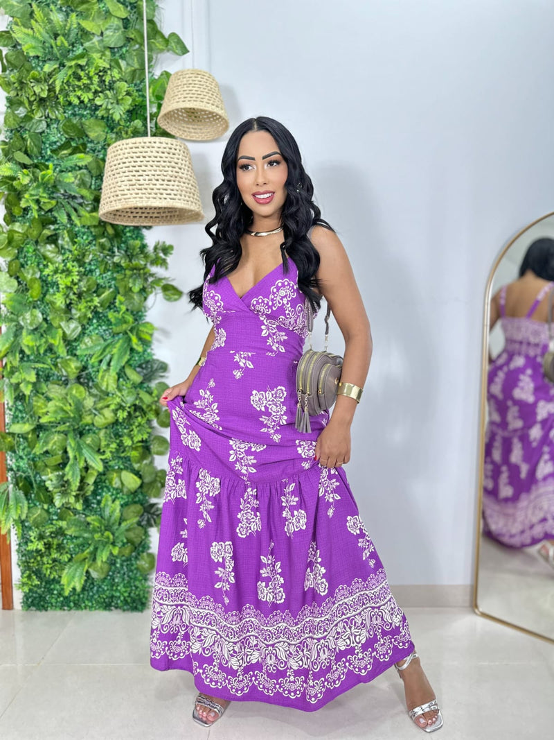 Vestido Longo de Viscolinho