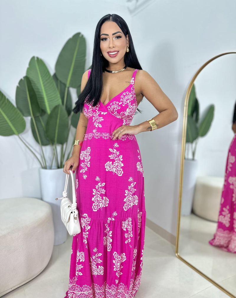 Vestido Longo de Viscolinho