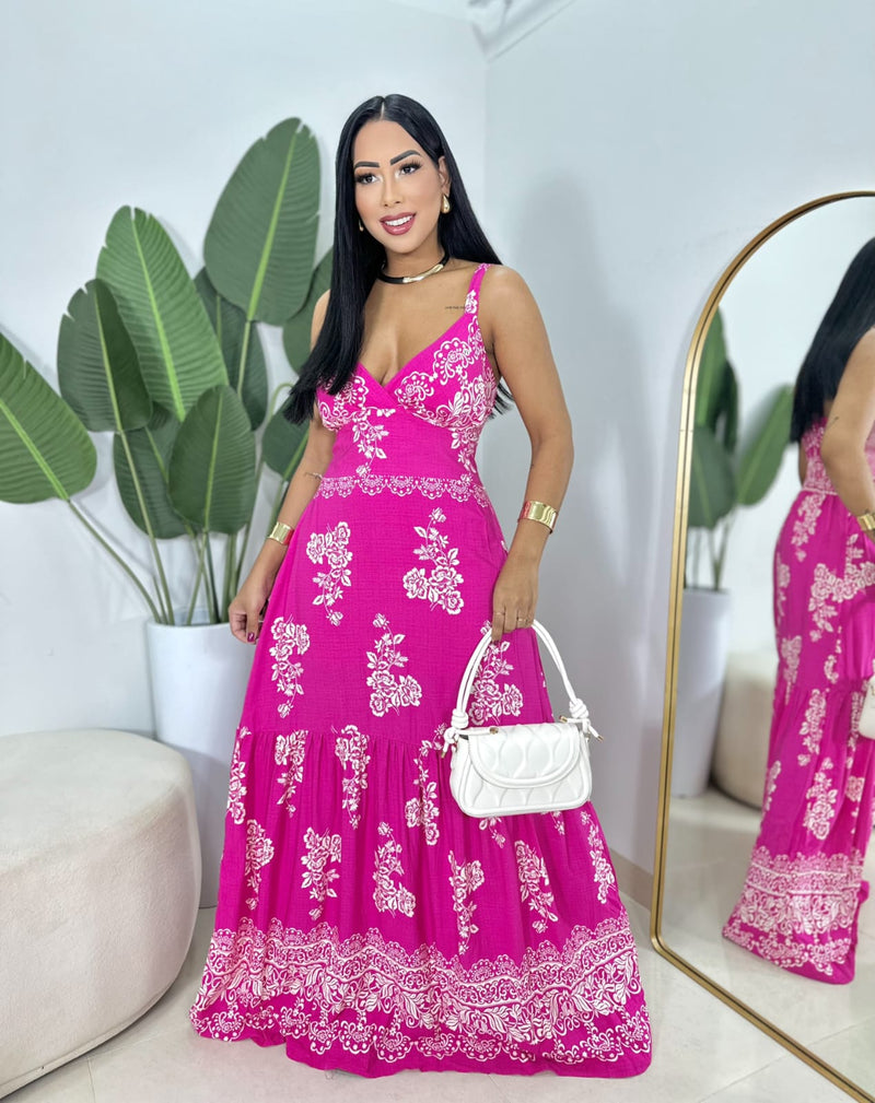 Vestido Longo de Viscolinho